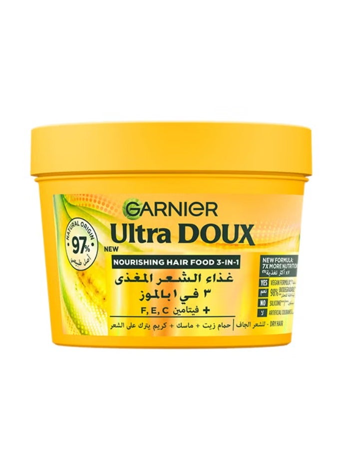 Ultra Doux Hair Food Nourishing Banana 3-in-1 Hair Mask For Dry Hair 390ML White 390ml - Image 1